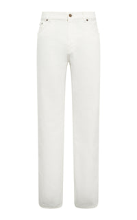 Rey Straight-leg Five Pocket Pant in White Recycled Cotton Denim