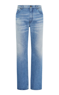 Rey Straight Five Pocket Pant in Uruguayan Blue