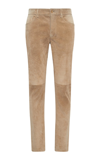 Camel Suede Anthony Five Pocket Pants - Front View | Gabriela Hearst
