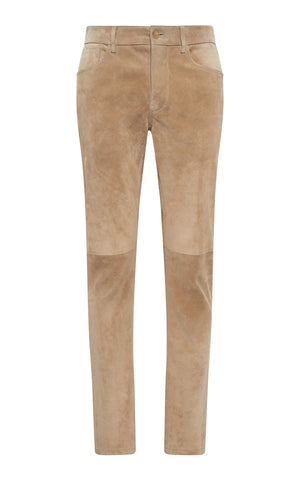 Anthony Five Pocket Pant in Camel Suede