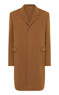Peter Coat in Yellow Ochre Double-Face Recycled Cashmere