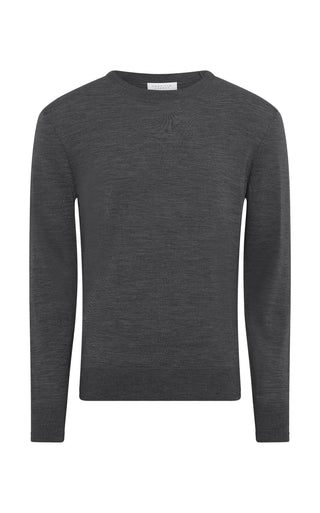 Palco Knit Sweater in Charcoal Merino Wool