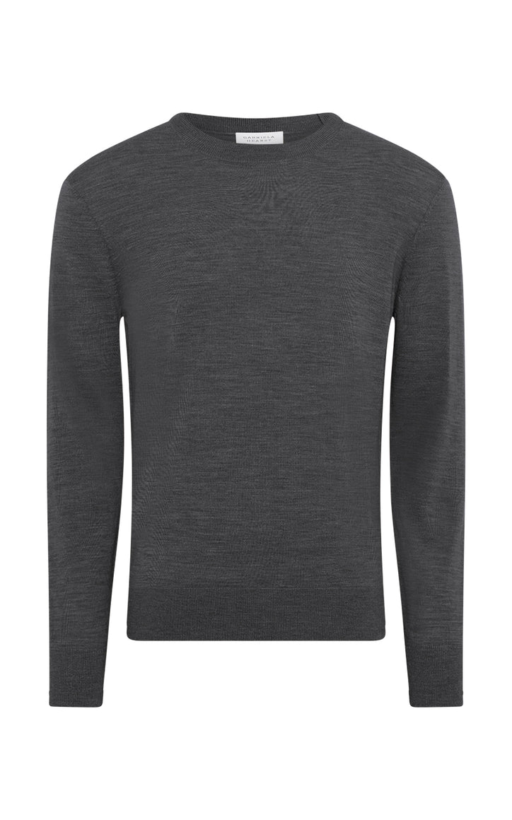 Palco Knit Sweater in Charcoal Merino Wool