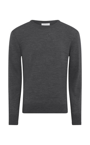 Palco Knit Sweater in Charcoal Merino Wool