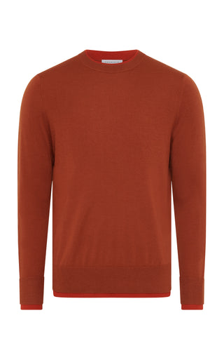 Rust Cashmere Silk Wells Reversible Knit Sweater - Flat Lay | Gabriela Hearst