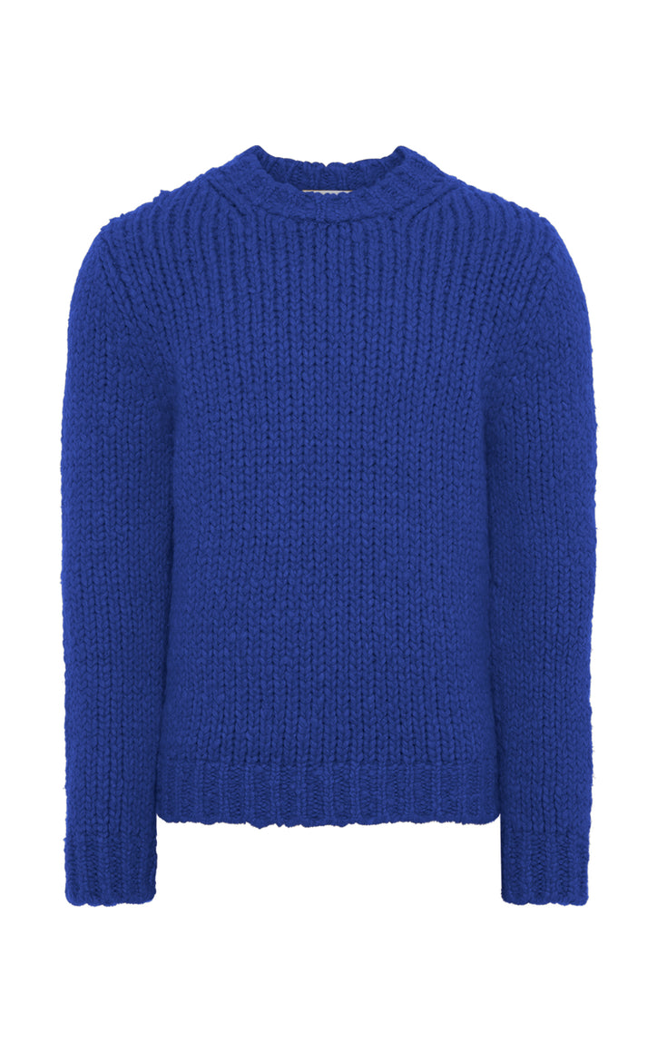 Lawrence Knit Sweater in Cobalt Welfat Cashmere