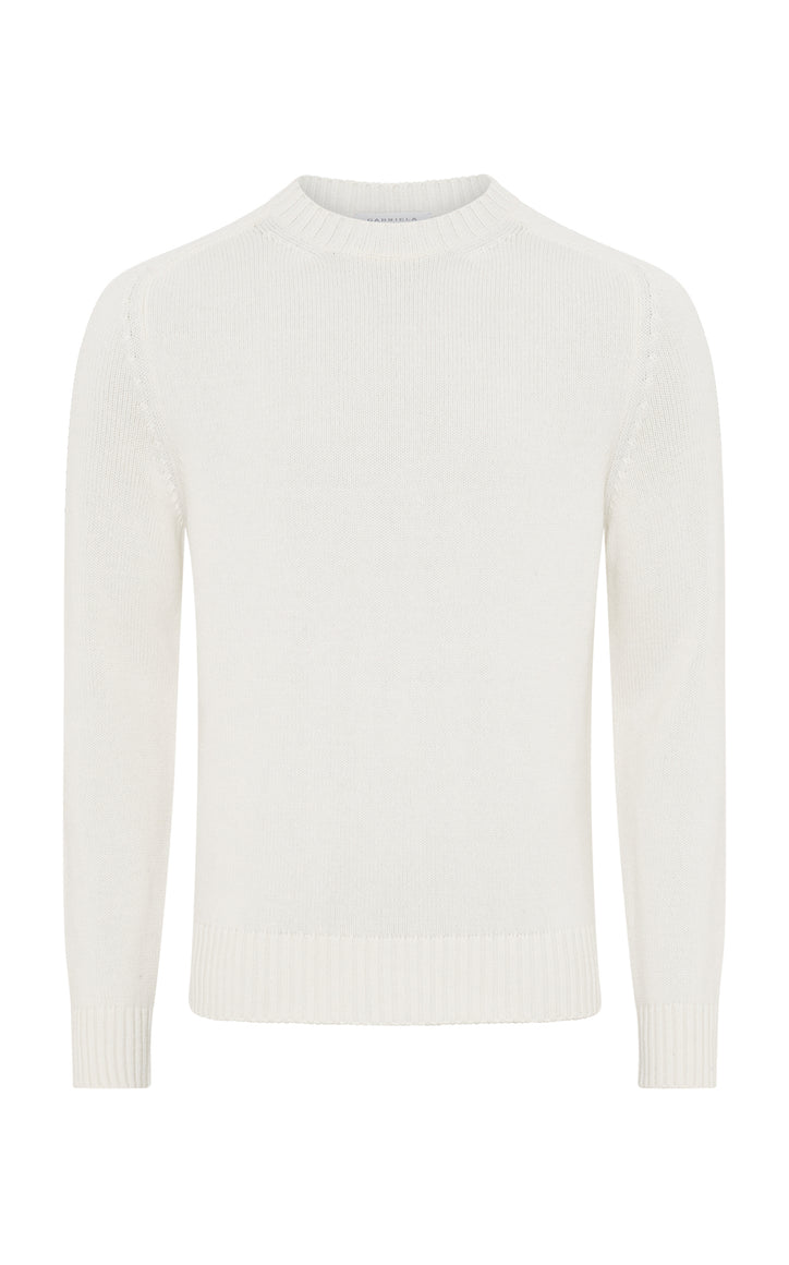 Francesco Knit Sweater in Ivory Cashmere