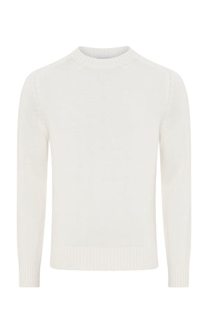 Francesco Knit Sweater in Ivory Cashmere