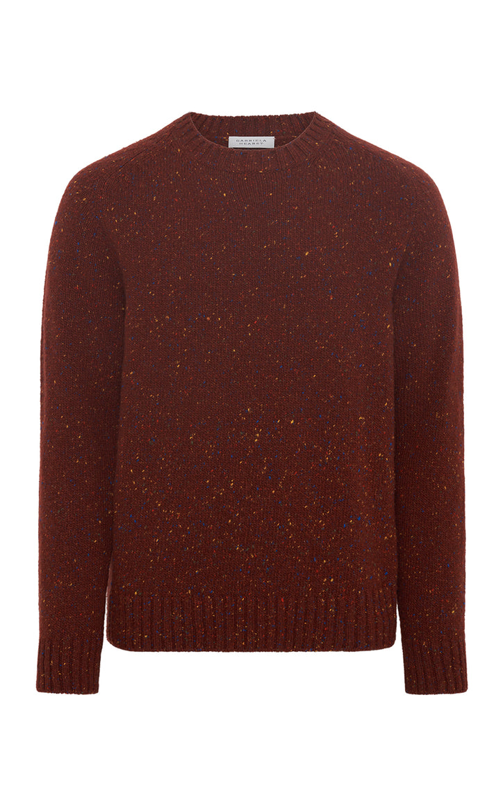 Daniel Knit Sweater in Burnt Sienna Cashmere