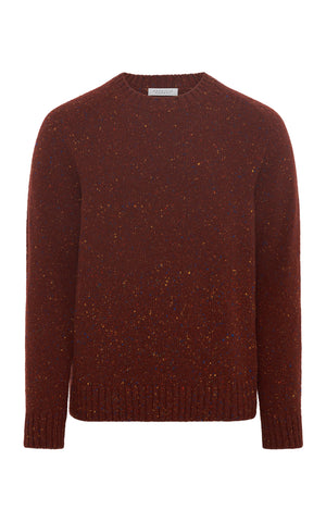 Daniel Knit Sweater in Burnt Sienna Cashmere