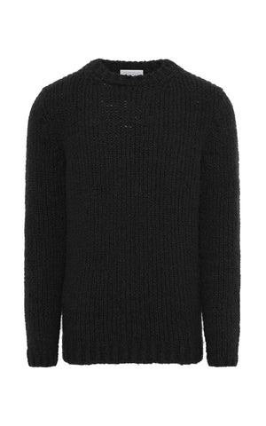 Typhon Knit Sweater in Black Cashmere Boucle