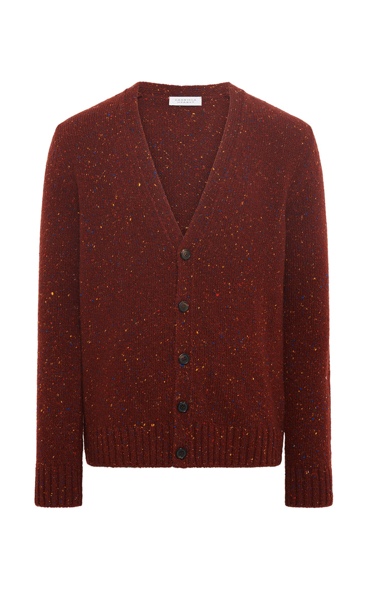 Ailis Knit Cardigan in Burnt Sienna Cashmere
