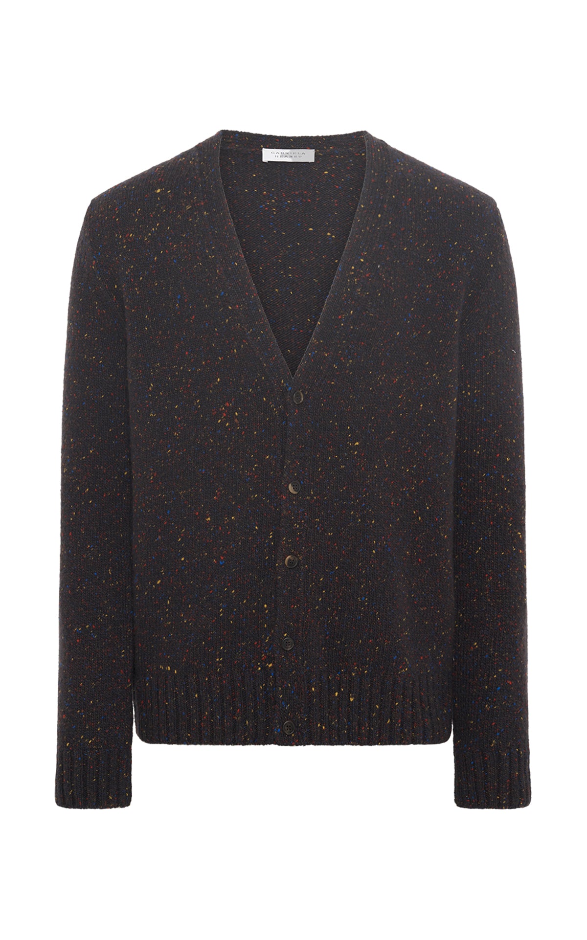 Ailis Knit Cardigan in Charcoal Multi Speckled Cashmere