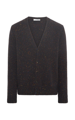Ailis Knit Cardigan in Charcoal Multi Speckled Cashmere