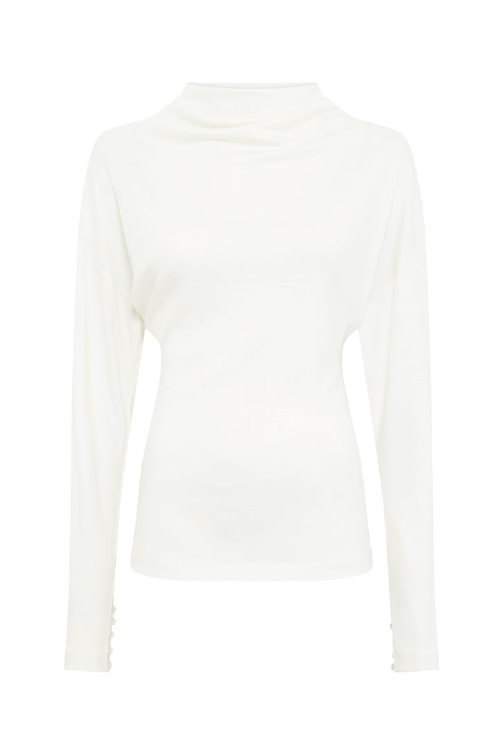 Paget Top in Ivory Cashmere Jersey