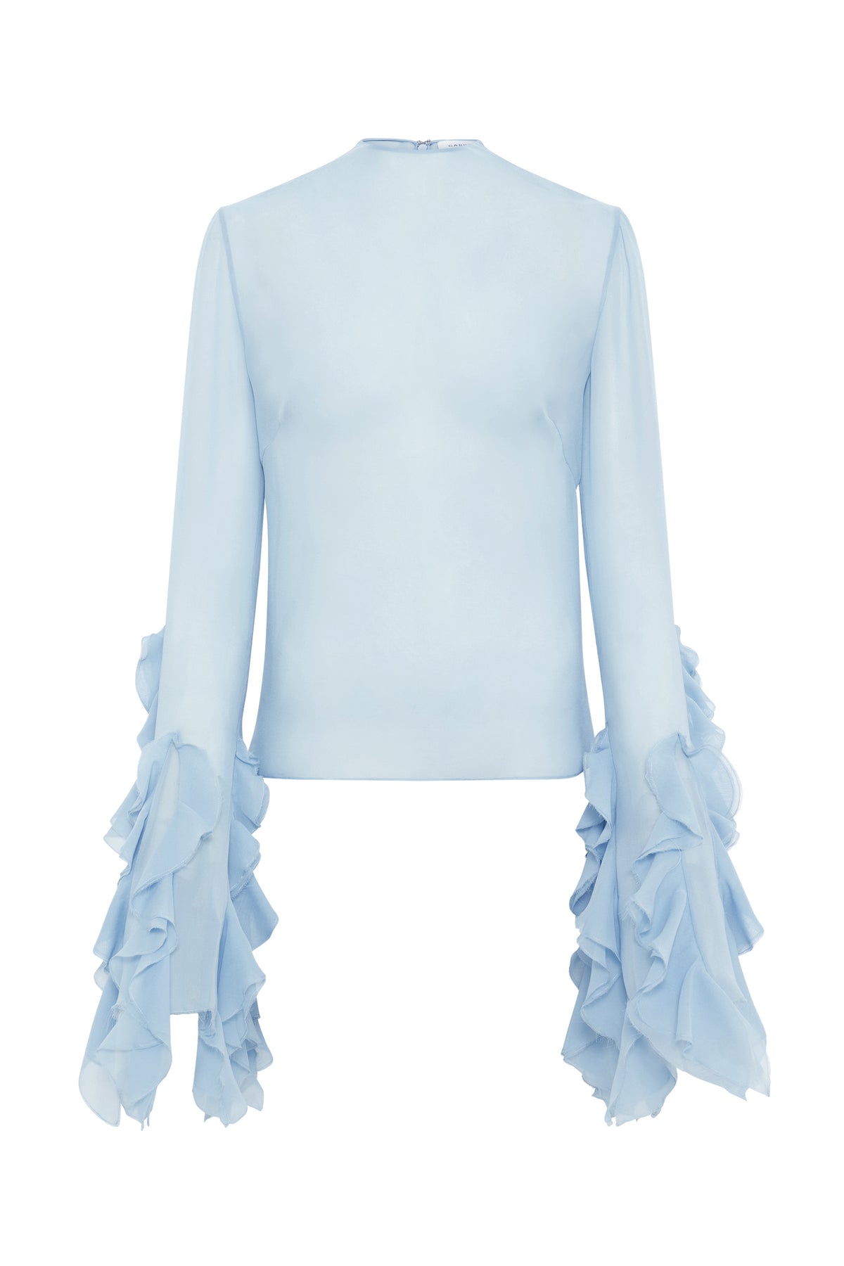 Fawcett Top in Light Blue Silk Georgette