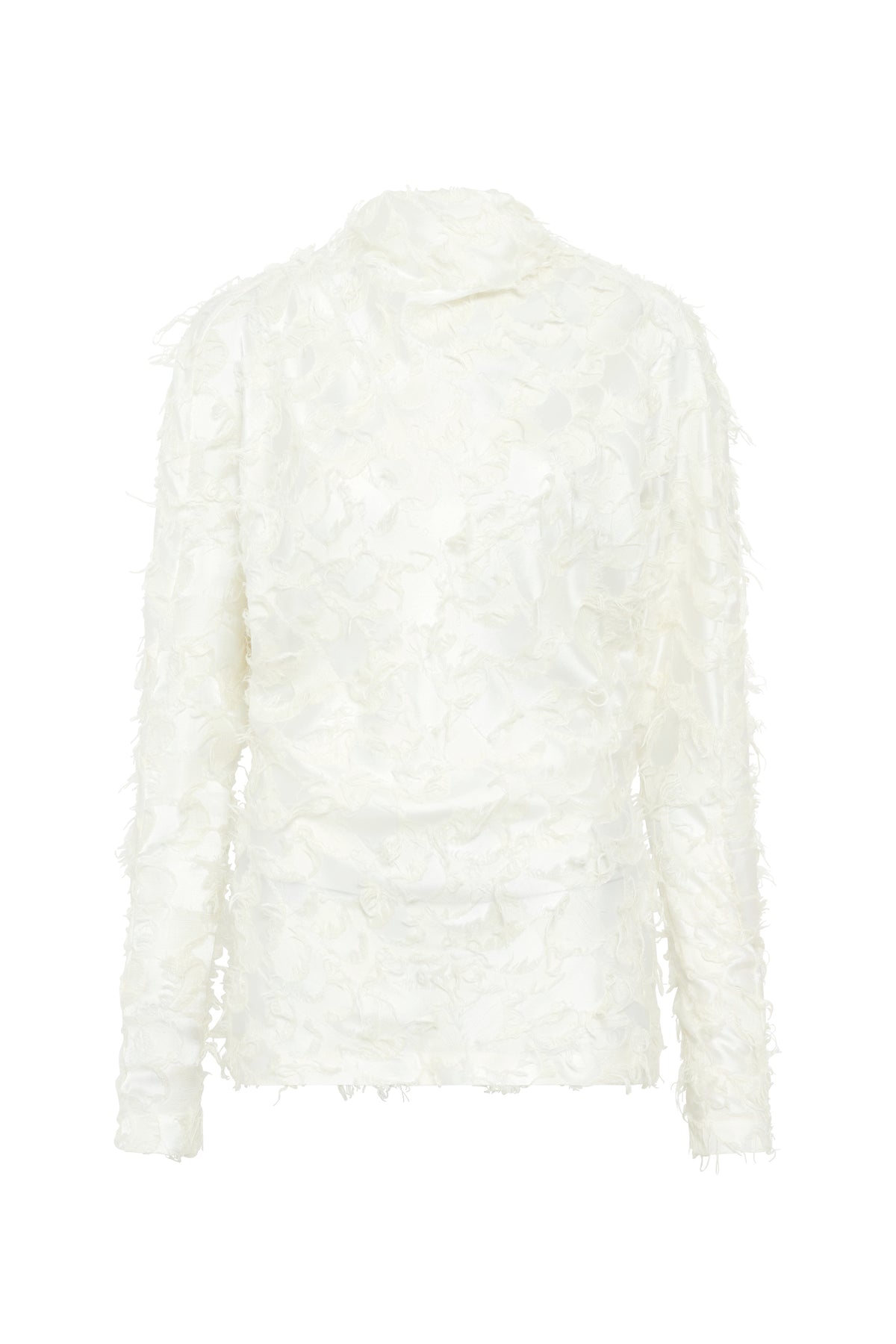 Geraldine Top in Ivory Silk Wool Fil Coupé