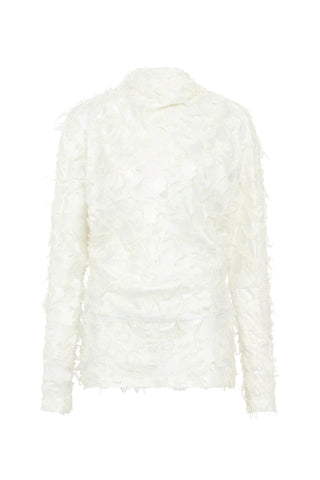 Geraldine Top in Ivory Silk Wool Fil Coupé