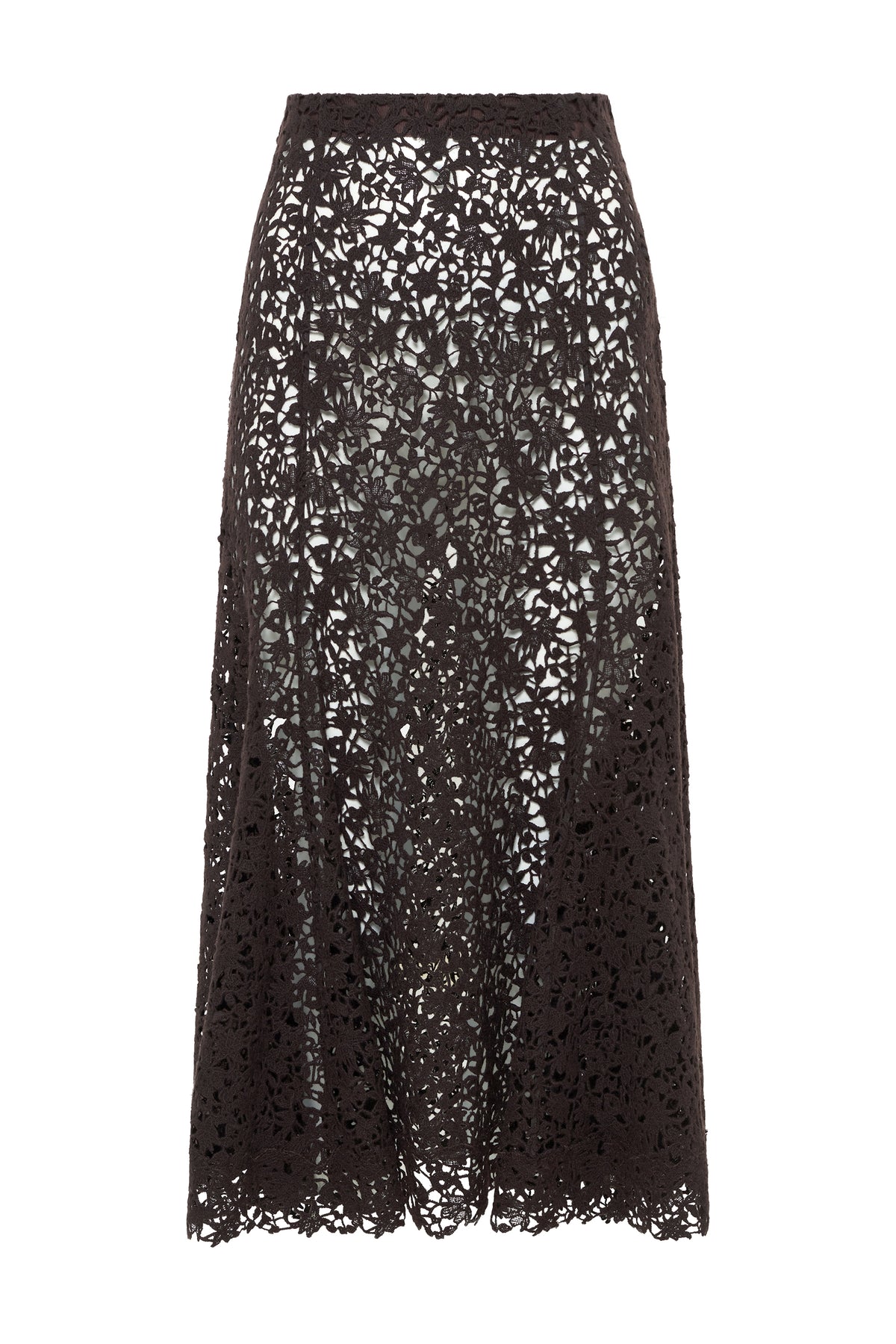 Patterson Skirt in Chocolate Floral Cashmere Lace
