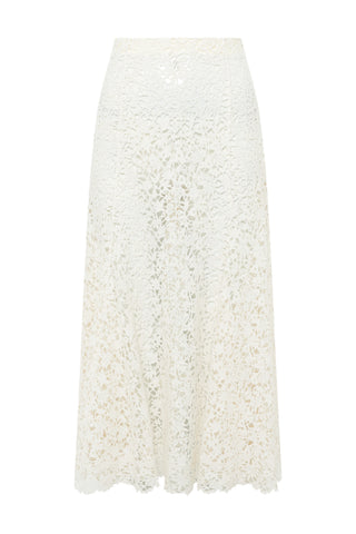 Patterson Skirt in Ivory Floral Cashmere Lace