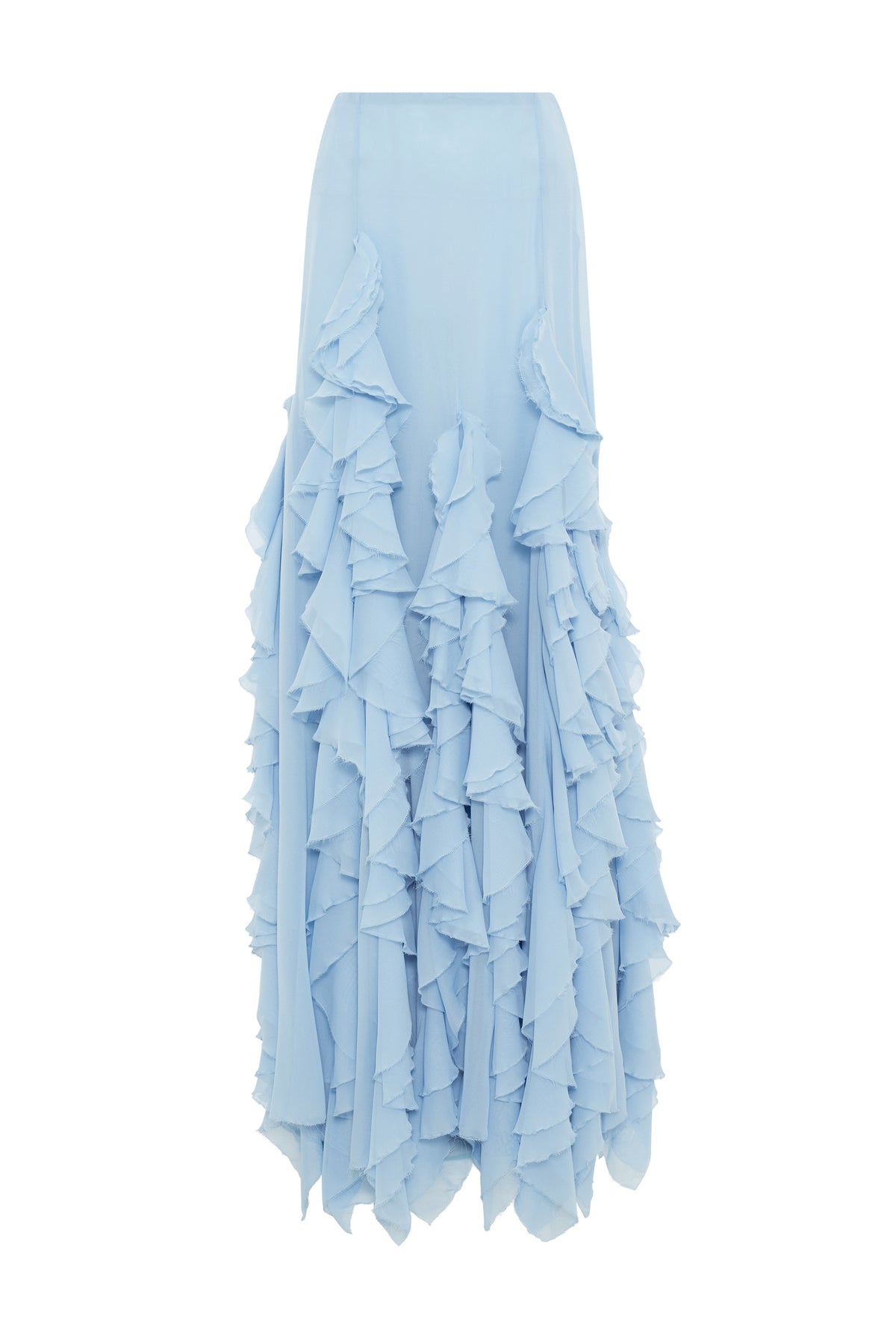 Espina Skirt in Light Blue Silk Georgette