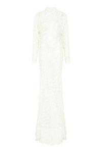 Aberdeen Dress in Ivory Silk Wool