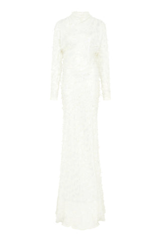 Aberdeen Dress in Ivory Silk Wool