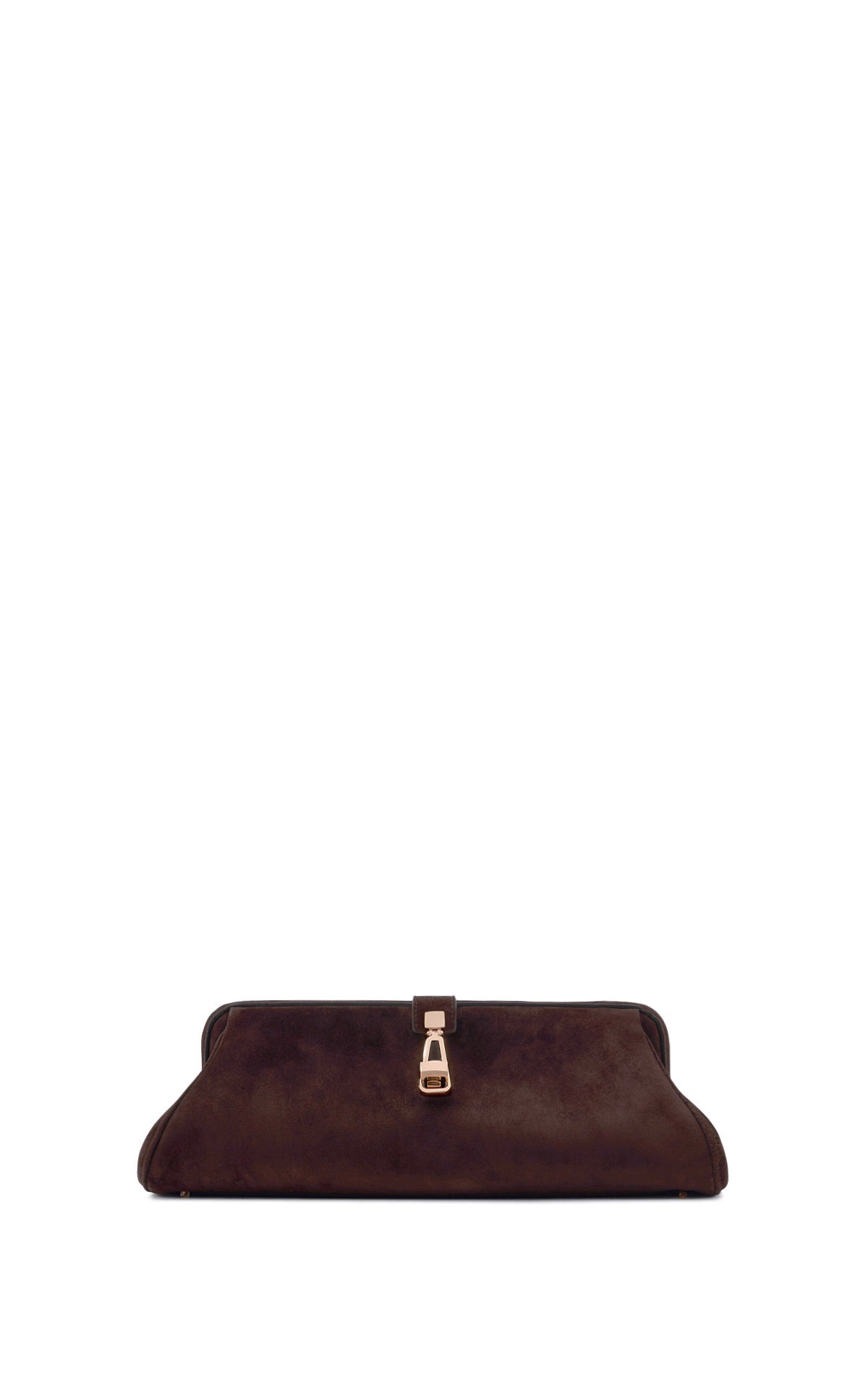 Paola Clutch in Dark Brown Suede