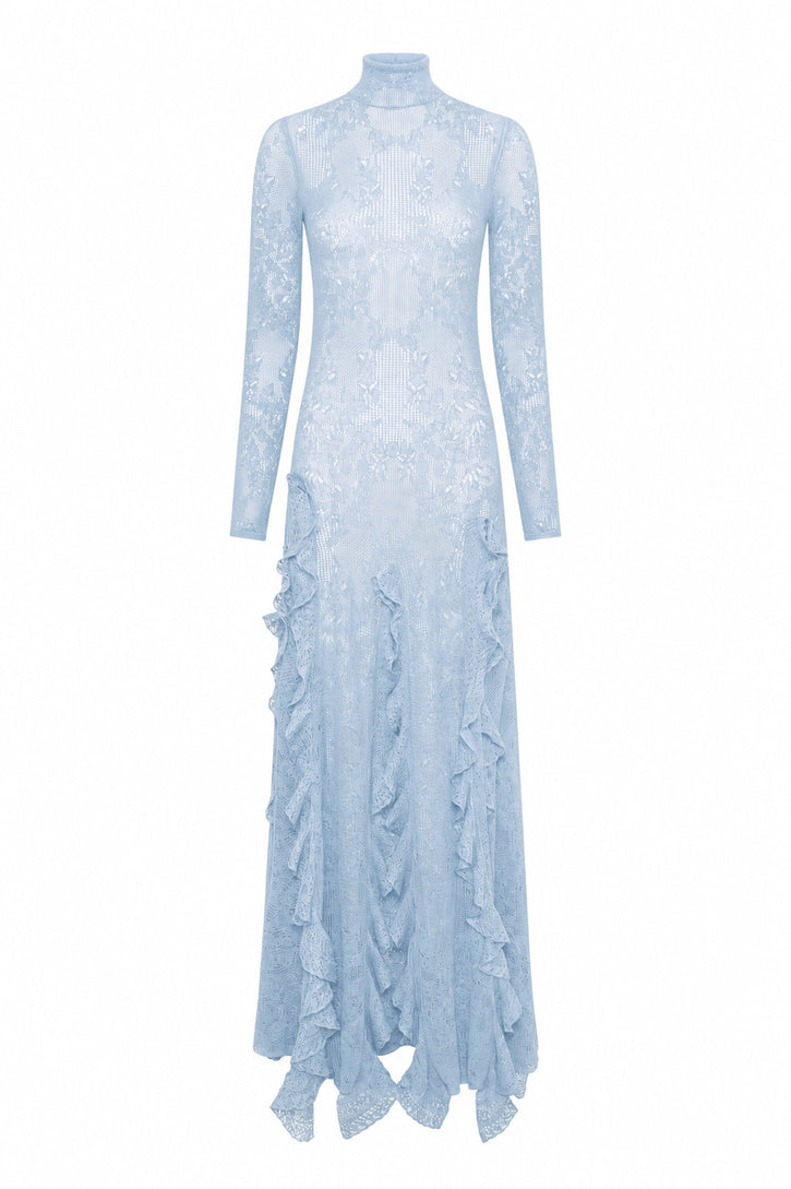 Solway Knit Dress in Light Blue Merino Silk