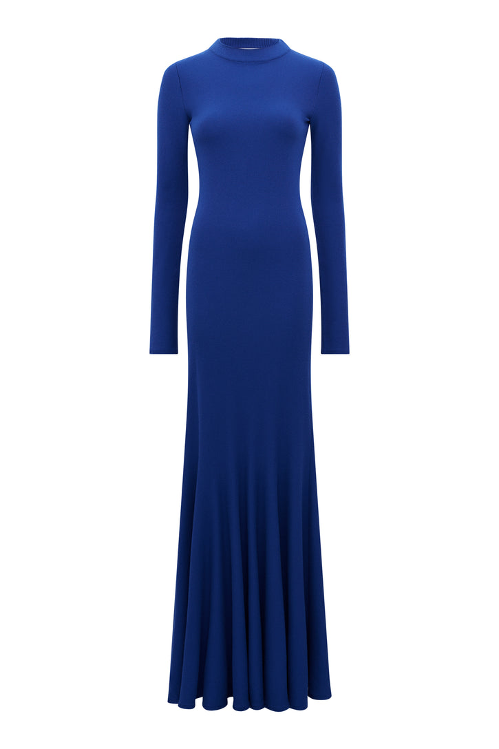 Vigore Dress in Cobalt Merino Wool Cashmere