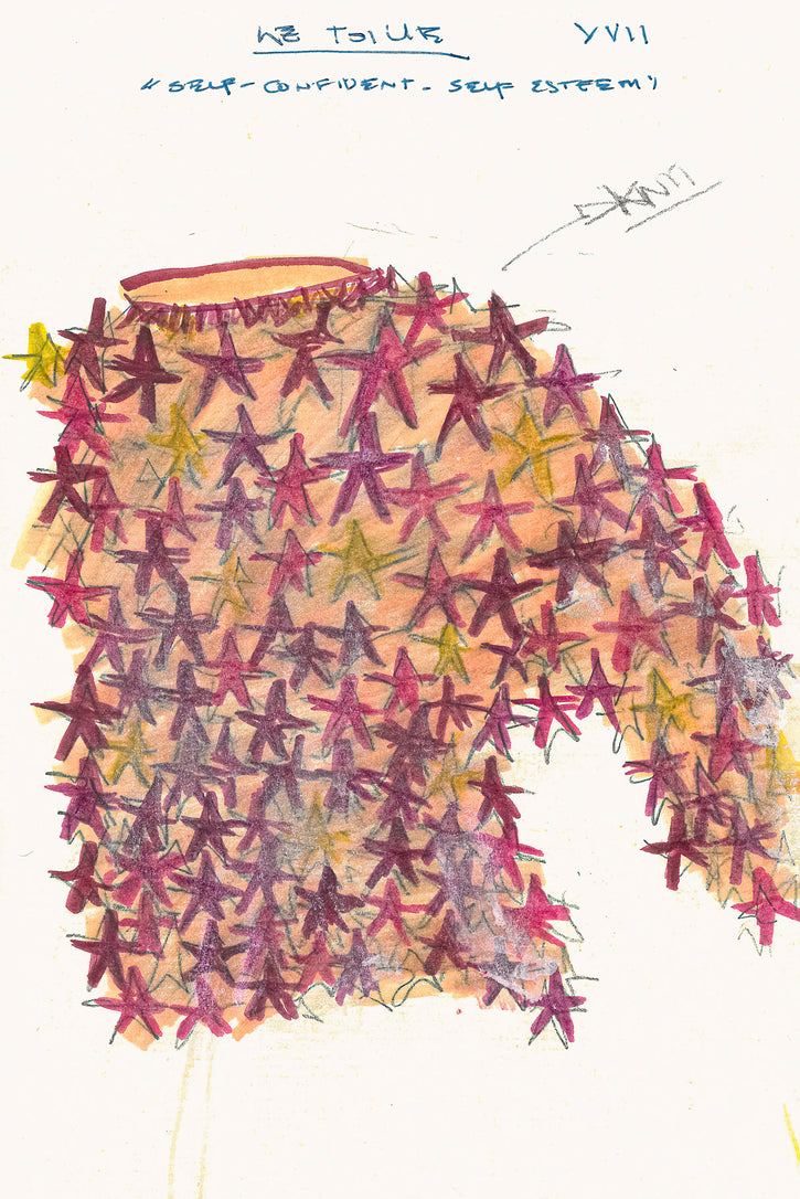 Thalor Crochet Stars Sweater in Multi Cashmere