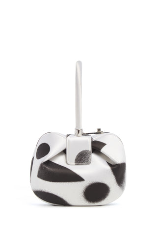 Black White Satin Adam Pendleton Nina Bag - Back View with Hardware Detail | Gabriela Hearst