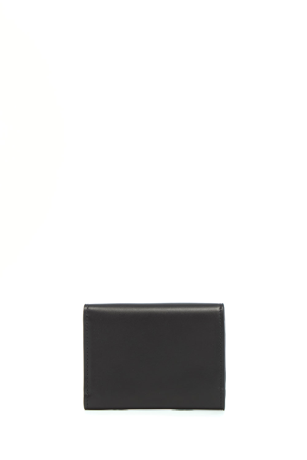 Compact Flat Wallet in Black Leather