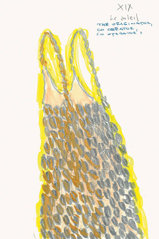 Isai Dress Design Sketch with Le Soleil XIX Tarot Reference - Concept Art | Gabriela Hearst