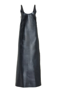 Ellson Dress in Black Metallic Nappa Leather