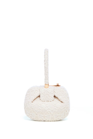 Ivory Cashmere Lace Demi Bag - Back View | Gabriela Hearst