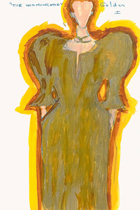 Ranya Puff Sleeve Maxi Dress in Golden Birch Linen Twill