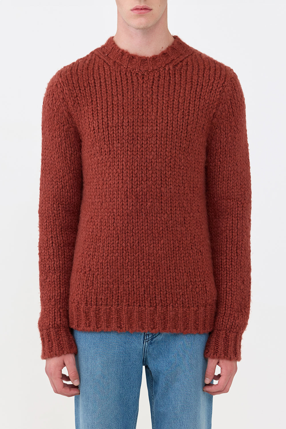 Lawrence Knit Sweater in Burnt Sienna Welfat Cashmere M