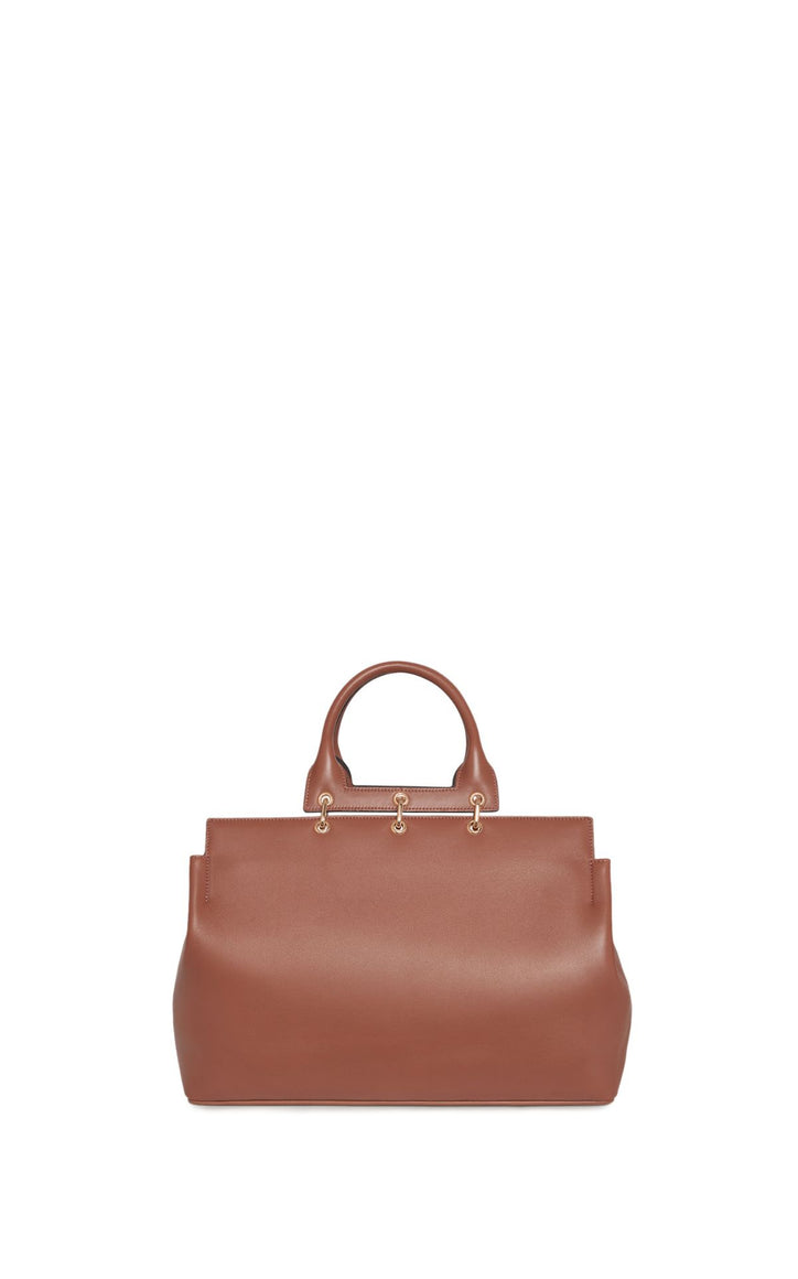 Small Amethyst Bag in Cognac Nappa Leather