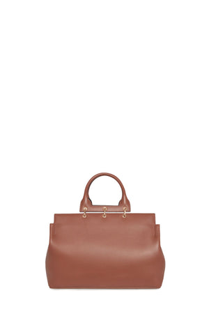 Small Amethyst Bag in Cognac Nappa Leather