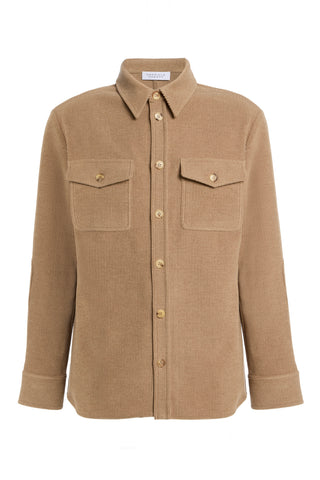Lucas Overshirt in Camel Cashmere Corduroy
