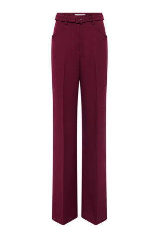 Norman Wide-leg Pant in Bordeaux Recycled Virgin Wool