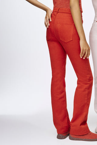 Antelope Orange Rey Straight-Leg Jeans - Back View On Model | Gabriela Hearst
