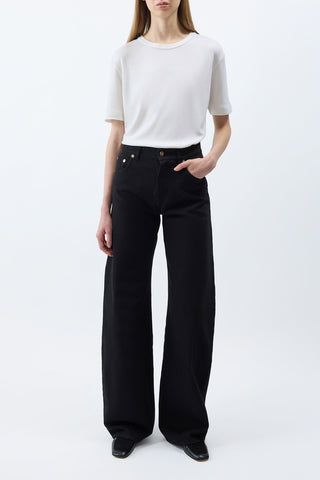Black Recycled Cotton Amoret Jeans - On Model Front | Gabriela Hearst
