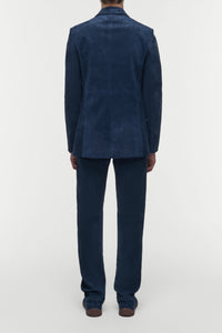 Irving Jacket in Electric Navy Suede Corduroy