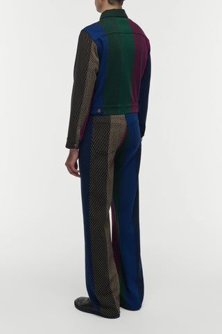 Multi Color Cashmere Barry Trucker Jacket - Back View On Model | Gabriela Hearst