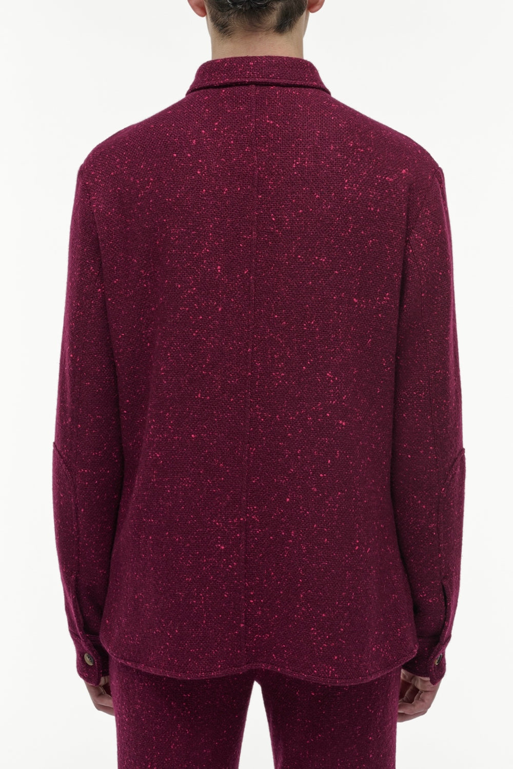 Lucas Overshirt in Bordeaux Speckled Cashmere