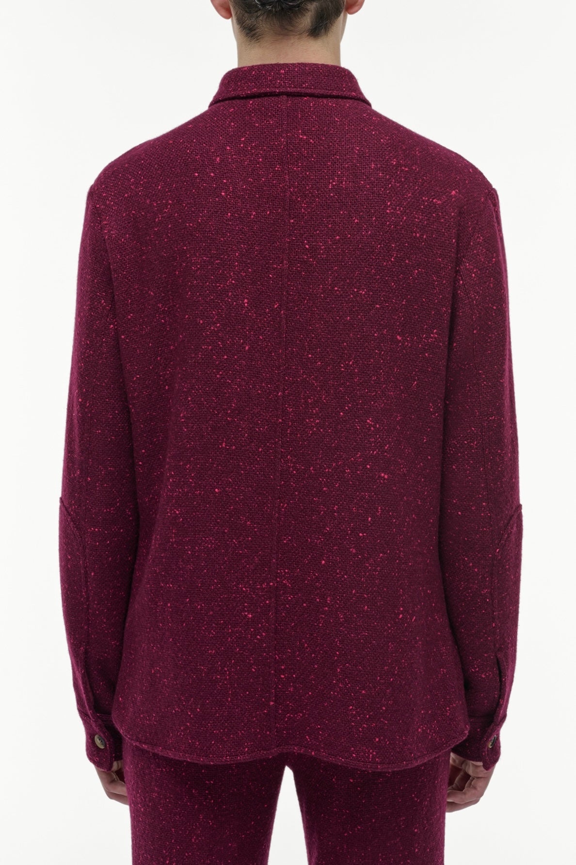 Lucas Overshirt in Bordeaux Speckled Cashmere