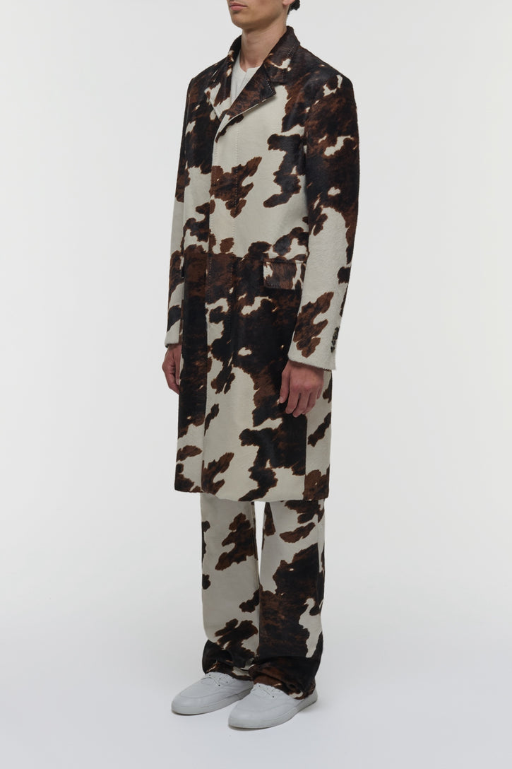 Kamari Coat in Ivory Cognac Multi Pony Hair