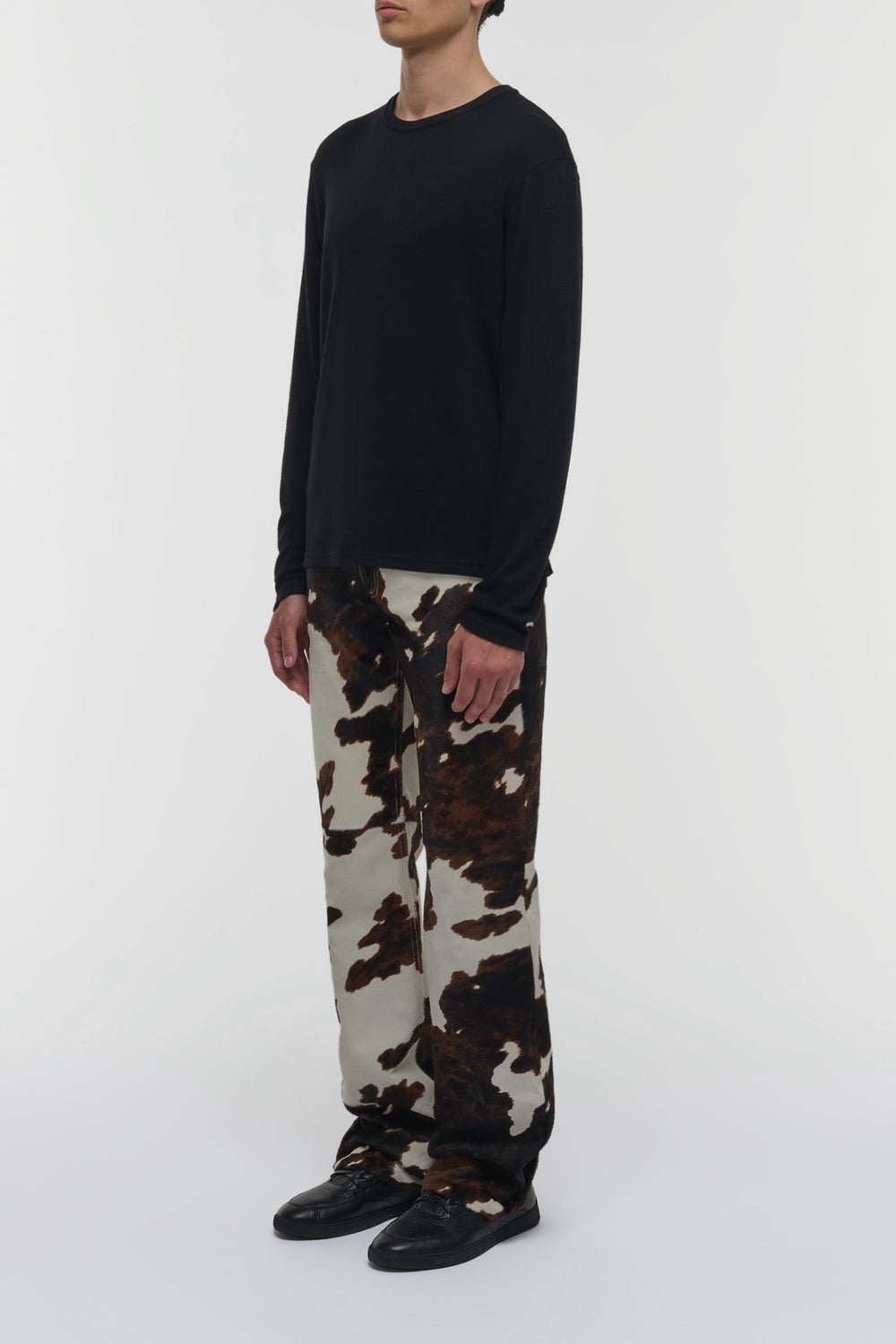 Rey Straight-leg Five Pocket Pant in Ivory Cognac Multi Pony Hair